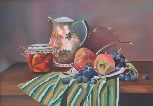 Peinture Huile Originale Nature Morte — Photo