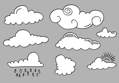 El yapımı hava tahsilatı. Gri arkaplanda düz biçim vektör çizimi.