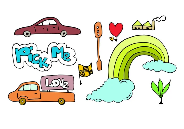 Symbool Clip Art Drive Kinderachtig Stijl Auto Icoon Internet Bedrijf — Stockvector