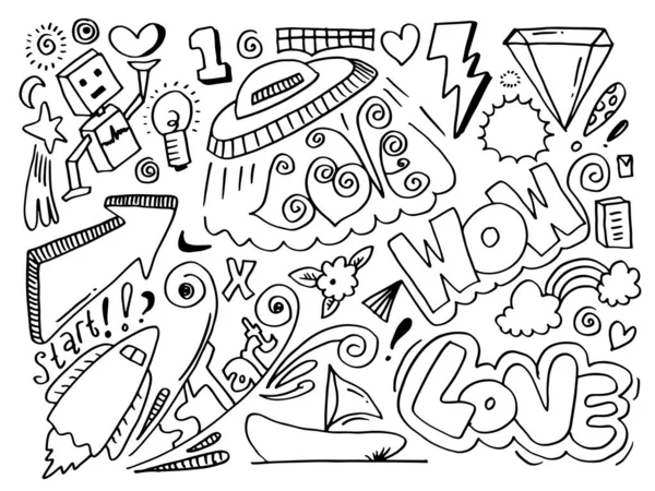 Hand Drawn Creative Art Doodle Design Concept Business Concept Illustration — Stock Vector