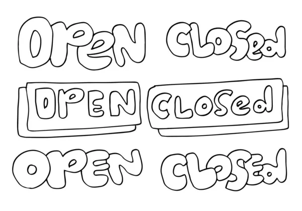 Open Sign Closed Use Cafes Buildings Shops Others — Stock Vector