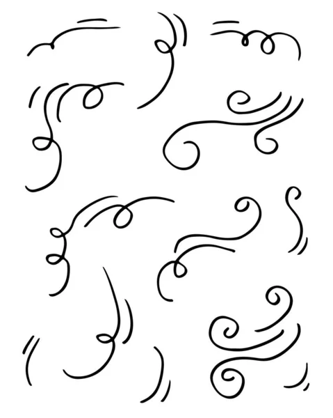Doodle Vent Illustration Vecteur Handrawn Style Isolé Sur Fond Blanc — Image vectorielle