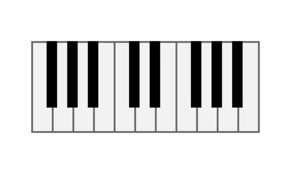 Beyaz Arkaplanlı Bir Piyano Görüntüsü Vektör Çizimi Müzikal Düz Fon — Stok Vektör