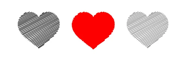 Sammlung Von Herz Abbildungen Liebe Symbol Set Liebe Symbol — Stockvektor
