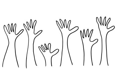 Beyaz arka planda alkış çizimi. Vektör illüstrasyonu.