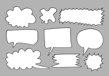 El çizimi Speach baloncukları. Vektör illüstrasyonu