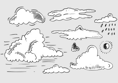 El yapımı hava tahsilatı. Gri arkaplanda düz biçim vektör çizimi.