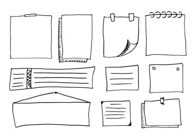 Set of doodle frames and different elements for concept design