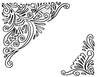 Konsept tasarım ve fotoğraf çerçevesi için girdap çerçevesi. Doodle Design Elements Hand Drawn Vector Illustration