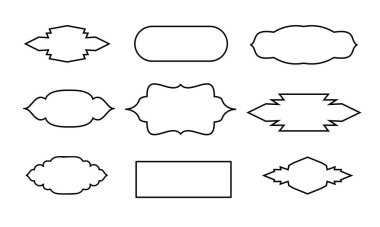 Beyaz arka planda eski fiyat etiketi. Eski çerçeveler. Klasik çerçeveler, klasik rozetler. Klasik süslemeli boş çıkartma..