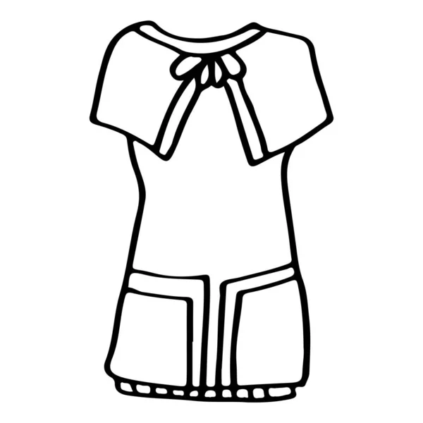 Doodle Hand Drawing Kid Clothes Vector Illustration Lines Coloring Pages — 图库矢量图片