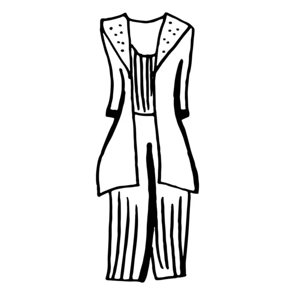 Doodle Dessin Main Avec Des Vêtements Pour Enfants Illustration Vectorielle — Image vectorielle