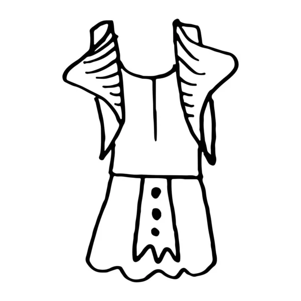 Doodle Hand Drawing Kid Clothes Vector Illustration Lines Coloring Pages — 图库矢量图片