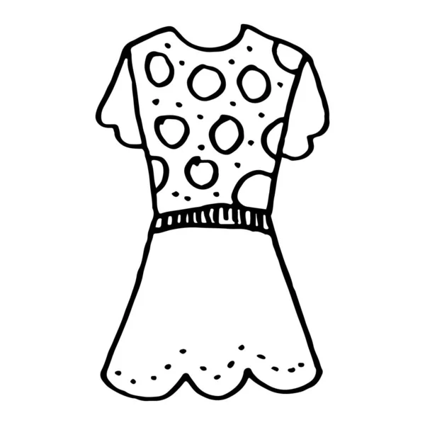 Disegno Mano Doodle Con Vestiti Bambini Illustrazione Vettoriale Linee Pagine — Vettoriale Stock