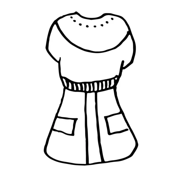 Disegno Mano Doodle Con Vestiti Bambini Illustrazione Vettoriale Linee Pagine — Vettoriale Stock