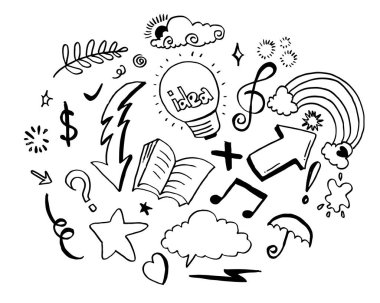 El çizimi yaratıcı sanat karalama tasarımı konsepti, iş konsepti illüstrasyonu ve duvar grafiti sanatı için de olabilir..