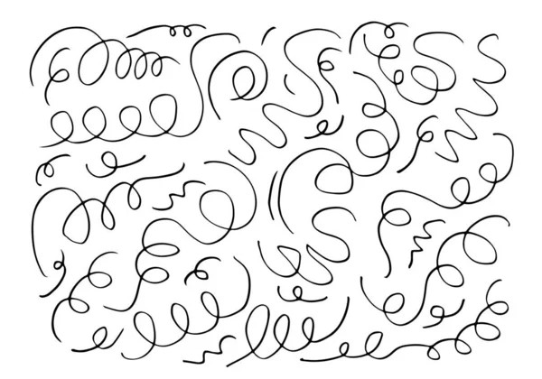 Kézzel Rajzolt Vektor Vázlatos Doodle Rajzfilm Készlet Fürtök Örvények Díszítő — Stock Vector