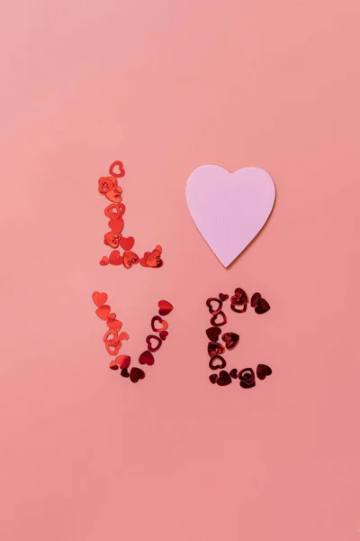 Happy Valentines Love Wedding Concept Ideas Word Love Small Red — Foto Stock