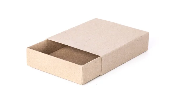 Kraft Box Recyclingpapierverpackung Isoliert Auf Weißem Hintergrund — Stockfoto