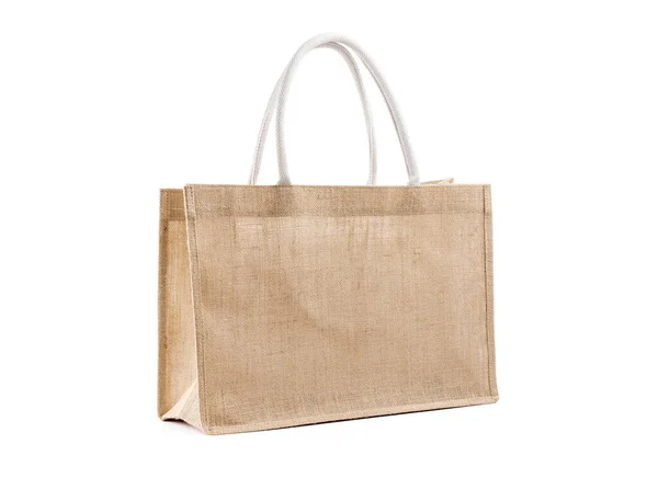 可重复使用购物袋 因白色背景 生态商业概念而隔离 — 图库照片