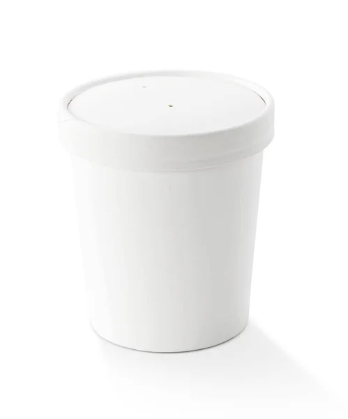 Λευκό Χάρτινο Κύπελλο Kraft Συσκευασίας Για Πρότυπο Σχεδιασμού Οικολογικών Προϊόντων — Φωτογραφία Αρχείου