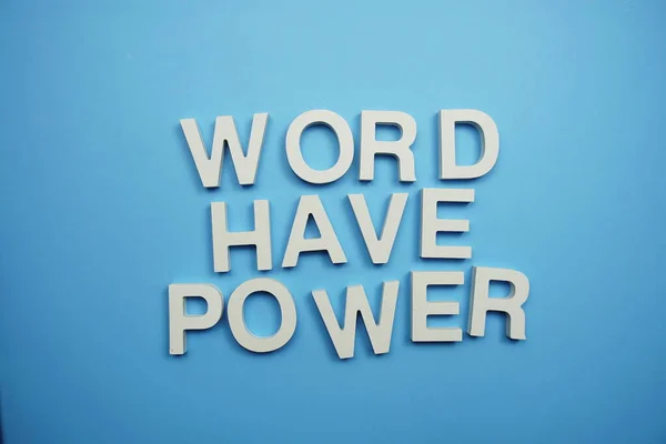 Word Have Power Letras Del Alfabeto Sobre Fondo Azul —  Fotos de Stock