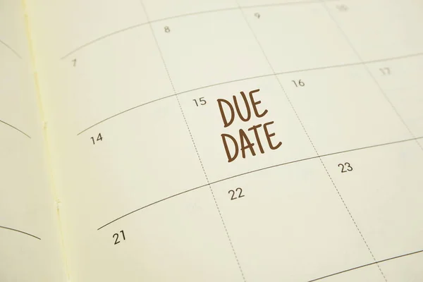 Due Date Typography Text Schedule Planning — Stock Photo, Image