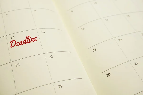 Deadline Typography Text Schedule Planning — Stock Photo, Image