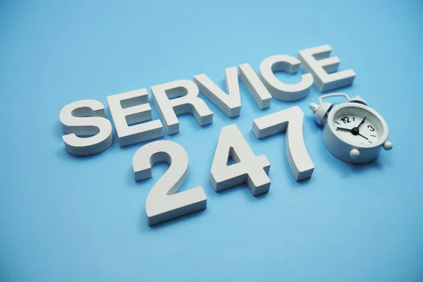 Service Alphabet Letters Space Copy Blue Background — Stock Photo, Image