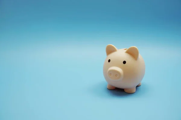 Piggy Bank Space Copy Blue Background Royalty Free Stock Images