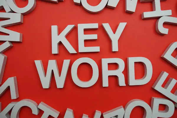 Keyword Alphabet Letters Red Background —  Fotos de Stock