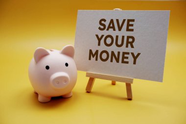 Para mesajını ve kumbaranı sarı arka plana kaydet