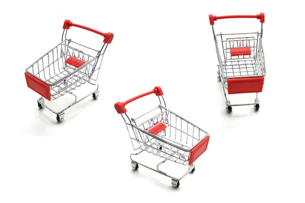 Mini Trolley Cart Isolated White Background — Photo