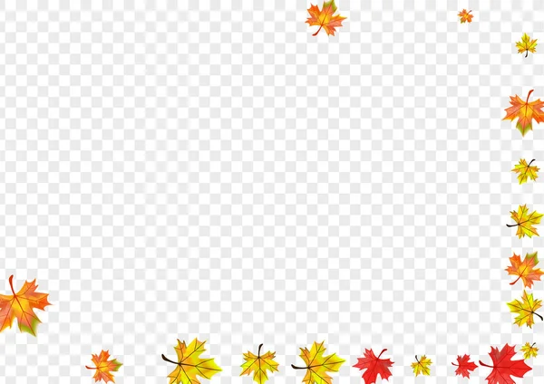 Осенние Листья Фон Прозрачный Вектор Светлая Рамка Листьев Цветок Браун — стоковый вектор