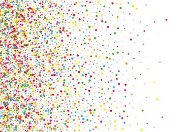 Red Confetti Karnaval Geçmişi. Yuvarlak Yaratıcı Çizim. Sarı Sancak Çemberi. Çok renkli Mutlu Nokta Dokusu.