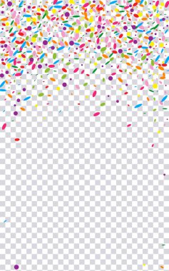 Kırmızı Konfeti Şeffaf Arkaplan Vektörü. Yuvarlak Şenlik İllüstrasyonu. Uçuş Kartı. Turuncu Element Sürpriz Tasarımı. Parlak Noel.