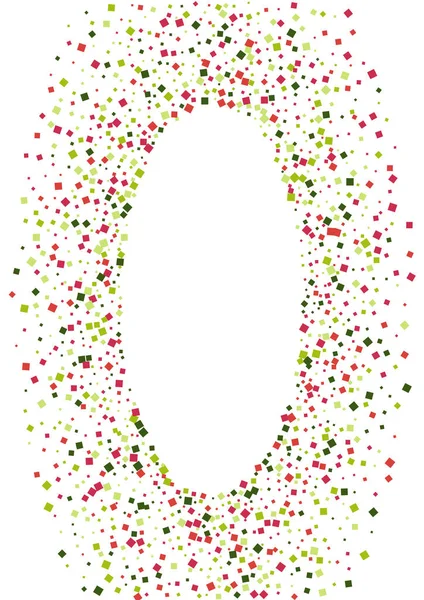 Nokta Kırmızı Şebeke Çizimi. Vektör Rhombus Geçmişi. Yeşil Teknik Konfeti Duvar Kağıdı. Kare İzole Mozaiği.