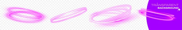 Luce Magica Neon Cerchio Anello Incandescenza Viola Vettoriale Isolato Sfondo — Vettoriale Stock