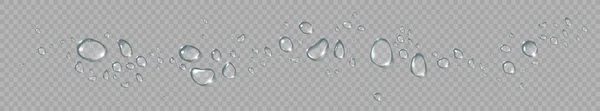 Conjunto Condensación Gota Agua Vector Realista Limpio Transparente Refrescante Gotas — Archivo Imágenes Vectoriales