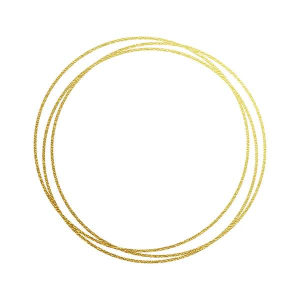 Gold Sparkling Circle Golden Foil Gilding Rings Golden Glitter Texture — Stock Vector