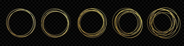 Ručně Kreslený Náčrt Zlatého Kruhu Vektorové Kruhové Čmáranice Nebo Zlatá — Stockový vektor