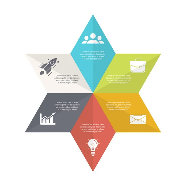 Infografica Modello Con Passaggi Opzioni Visualizzazione Dei Dati Aziendali Concetto — Vettoriale Stock