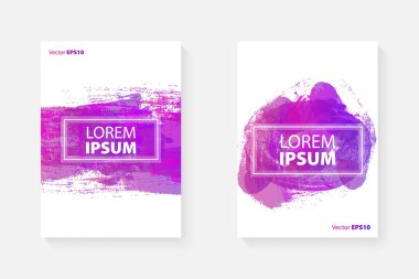 Soyut suluboya pankartlar. Vektör broşürü web sayfası, kişisel ve sosyal medya için kullanılabilir. İş biçimi.