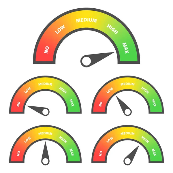 Ratingschaal Met Aanwijzer Slechte Goede Indicatoren Met Schaal Ratingverslag Klanttevredenheidsmeter — Stockvector