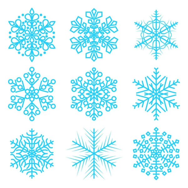 Συλλογή Εικόνων Νιφάδων Χιονιού Μπορεί Χρησιμοποιηθεί Για Στοιχεία Web Design — Διανυσματικό Αρχείο