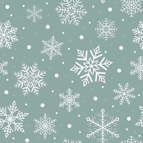 Nahtloses Muster Mit Schneeflocken Dekorationselemente Für Weihnachten Und Neujahr Festliche — Stockvektor