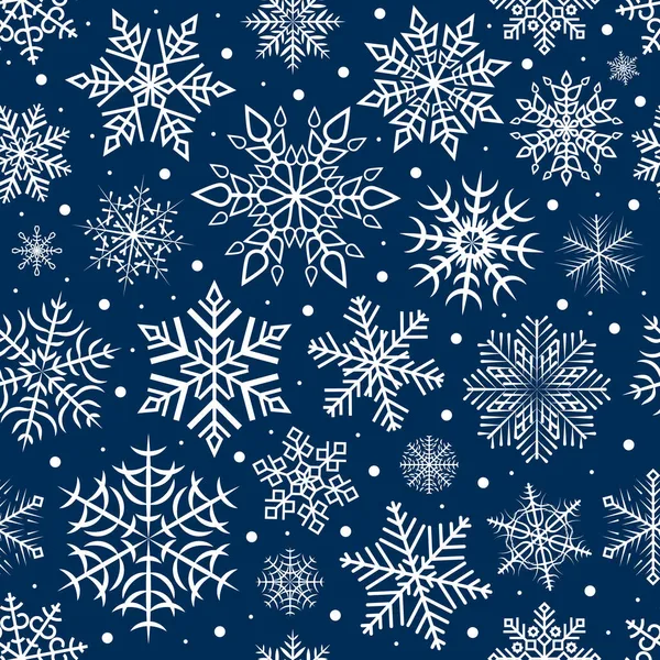 无缝隙的雪片图案 圣诞和新年装饰元素 设计邀请函 明信片和问候语的节日质感 — 图库矢量图片