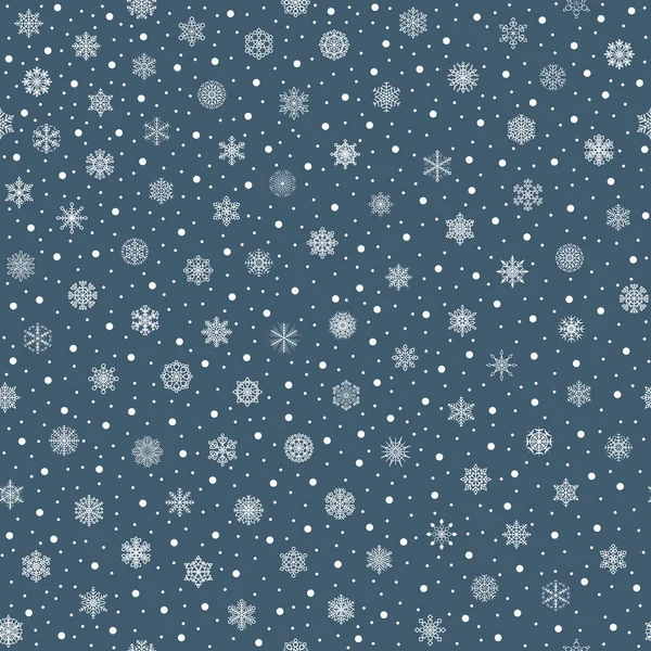 Bezešvé Vzory Sněhovými Vločkami Vánoční Novoroční Dekorační Prvky Slavnostní Textura — Stockový vektor