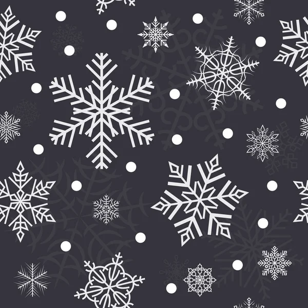 雪片とシームレスなパターン クリスマスと新年の装飾要素 デザイン招待状 ポストカード 挨拶のためのお祭りのテクスチャ — ストックベクタ