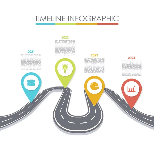 Infográfico Roteiro Negócios Modelo Linha Tempo Pode Ser Usado Para — Vetor de Stock